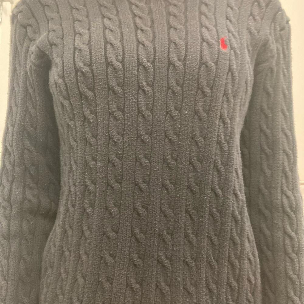 Women's black polo sweater